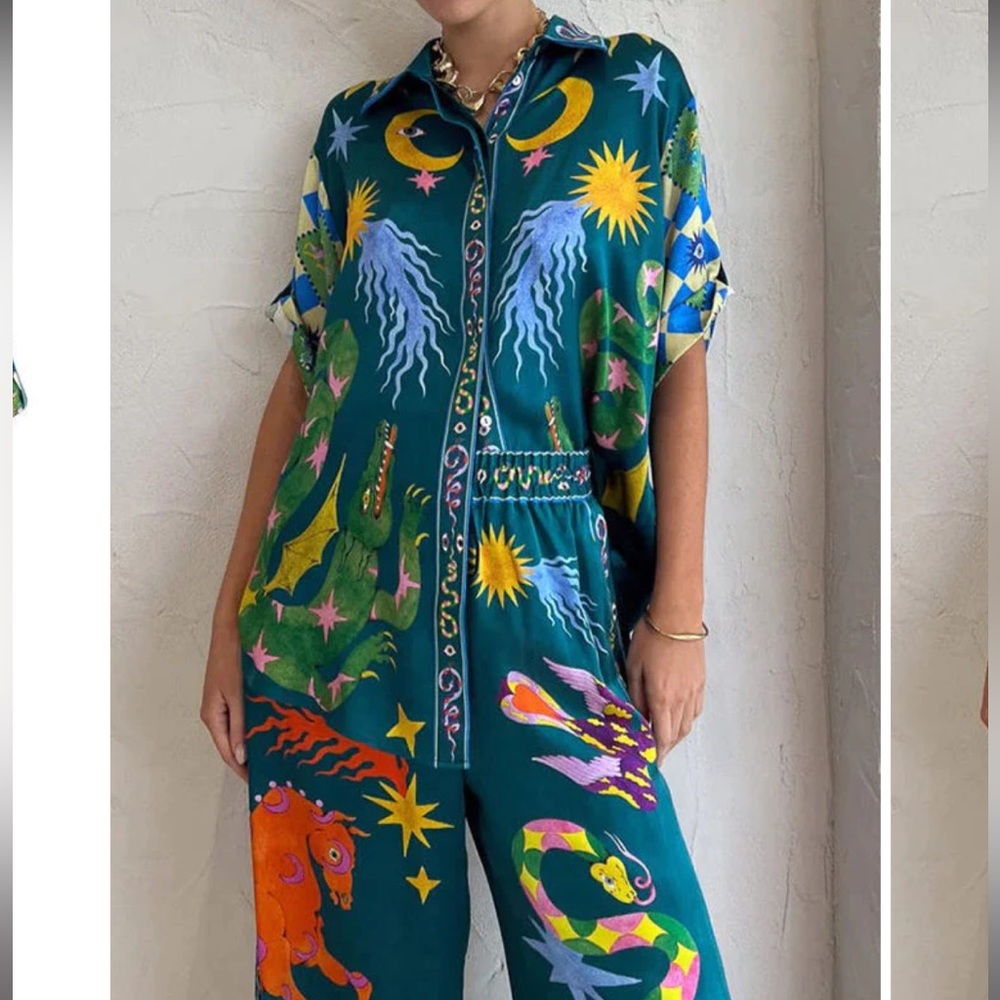 Trendy Matching Pants + Blouse Set
